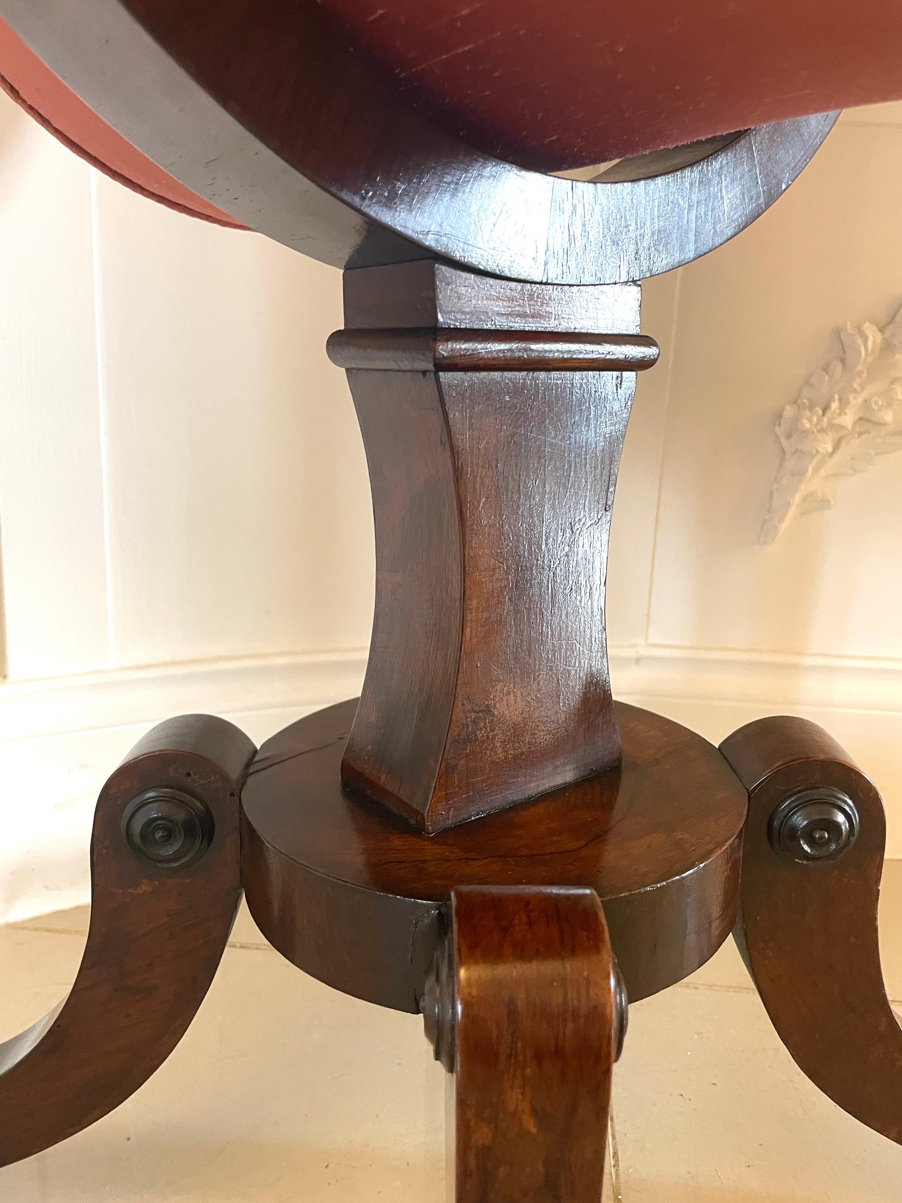 Antique Regency Quality Rosewood Free Standing Sewing/Lamp Table  For Sale 7