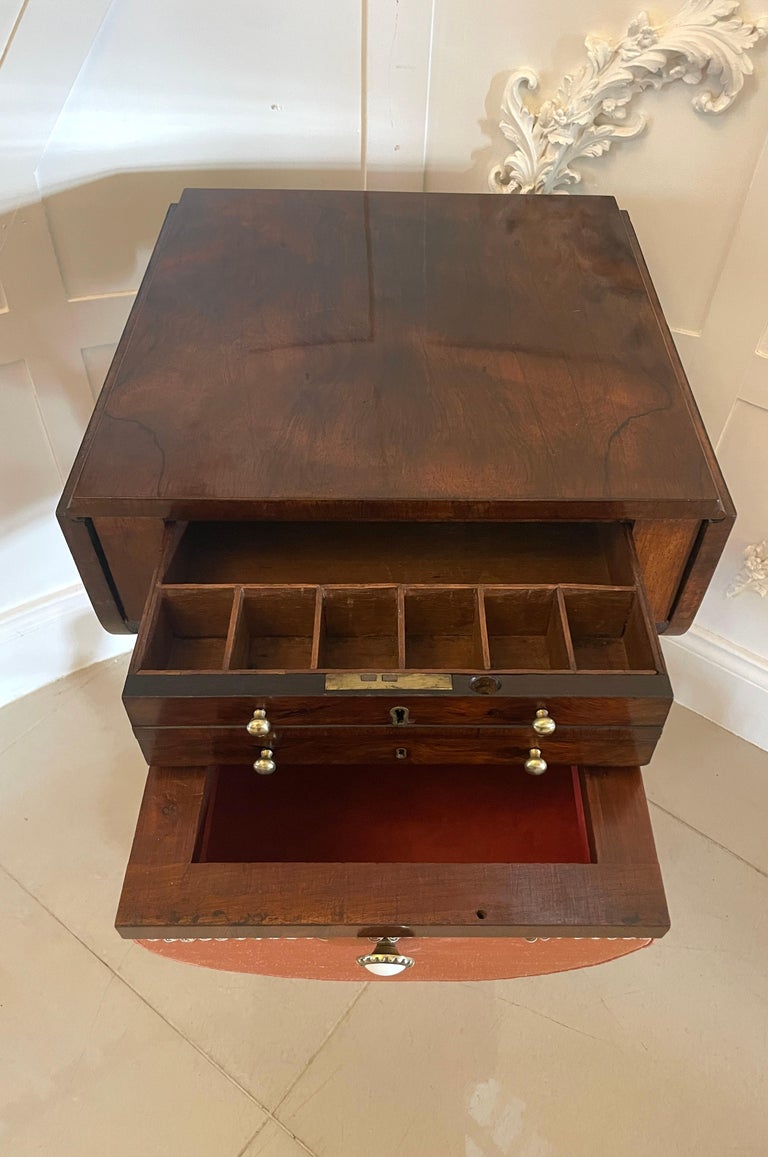 Antique Regency Quality Rosewood Free Standing Sewing/Lamp Table For