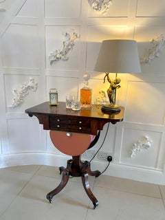 Antique Regency Quality Rosewood Free Standing Sewing/Lamp Table