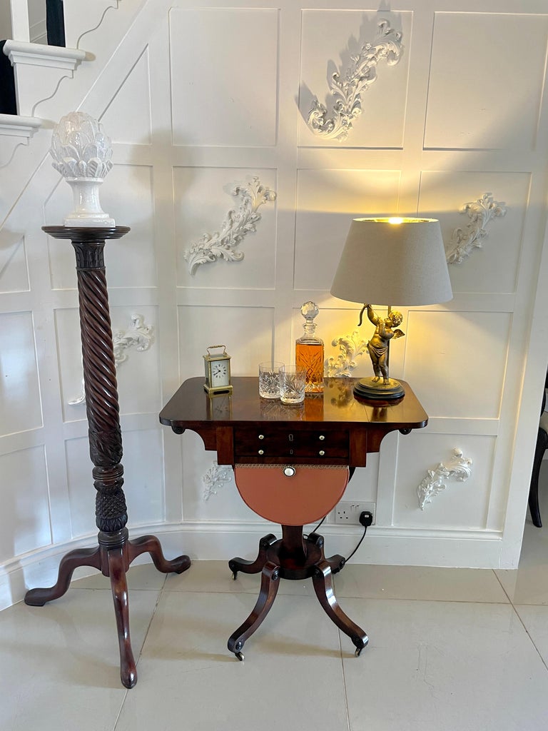 Antique Regency Quality Rosewood Free Standing Sewing/Lamp Table For