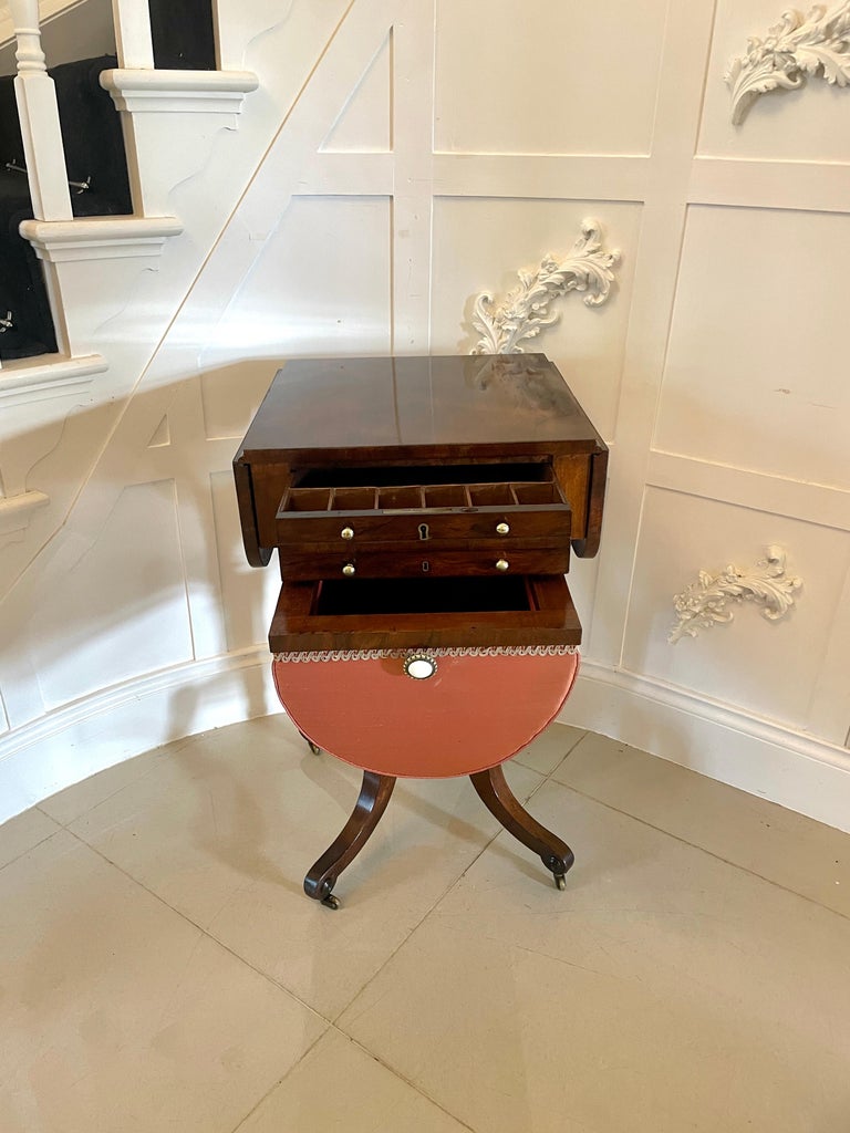 Antique Regency Quality Rosewood Free Standing Sewing/Lamp Table For