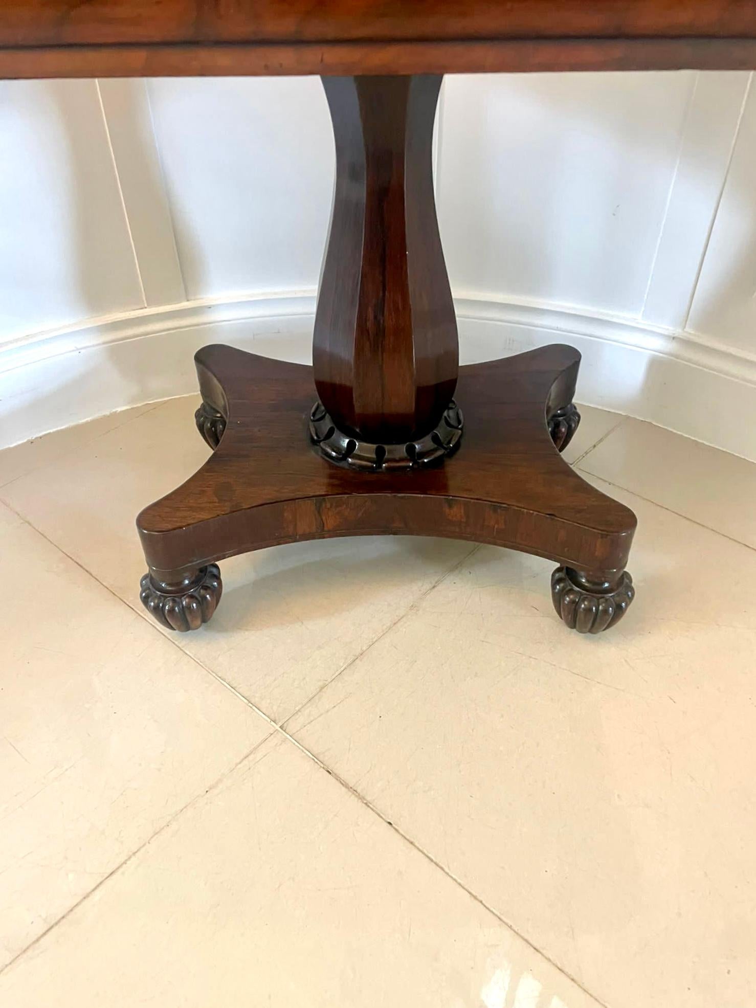 Antique Regency Quality Rosewood Tea / Console Table For Sale 6