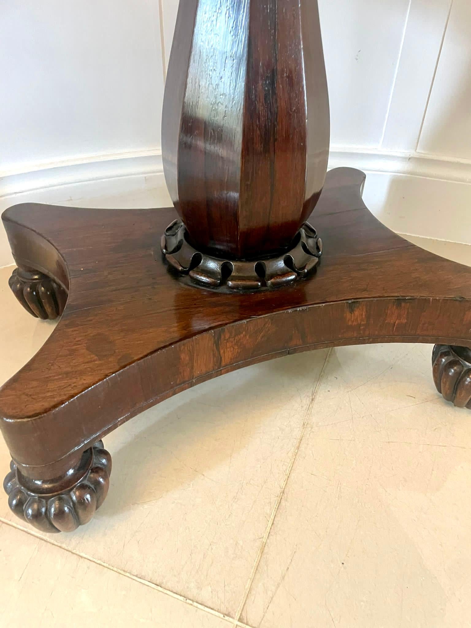 Antique Regency Quality Rosewood Tea / Console Table For Sale 3