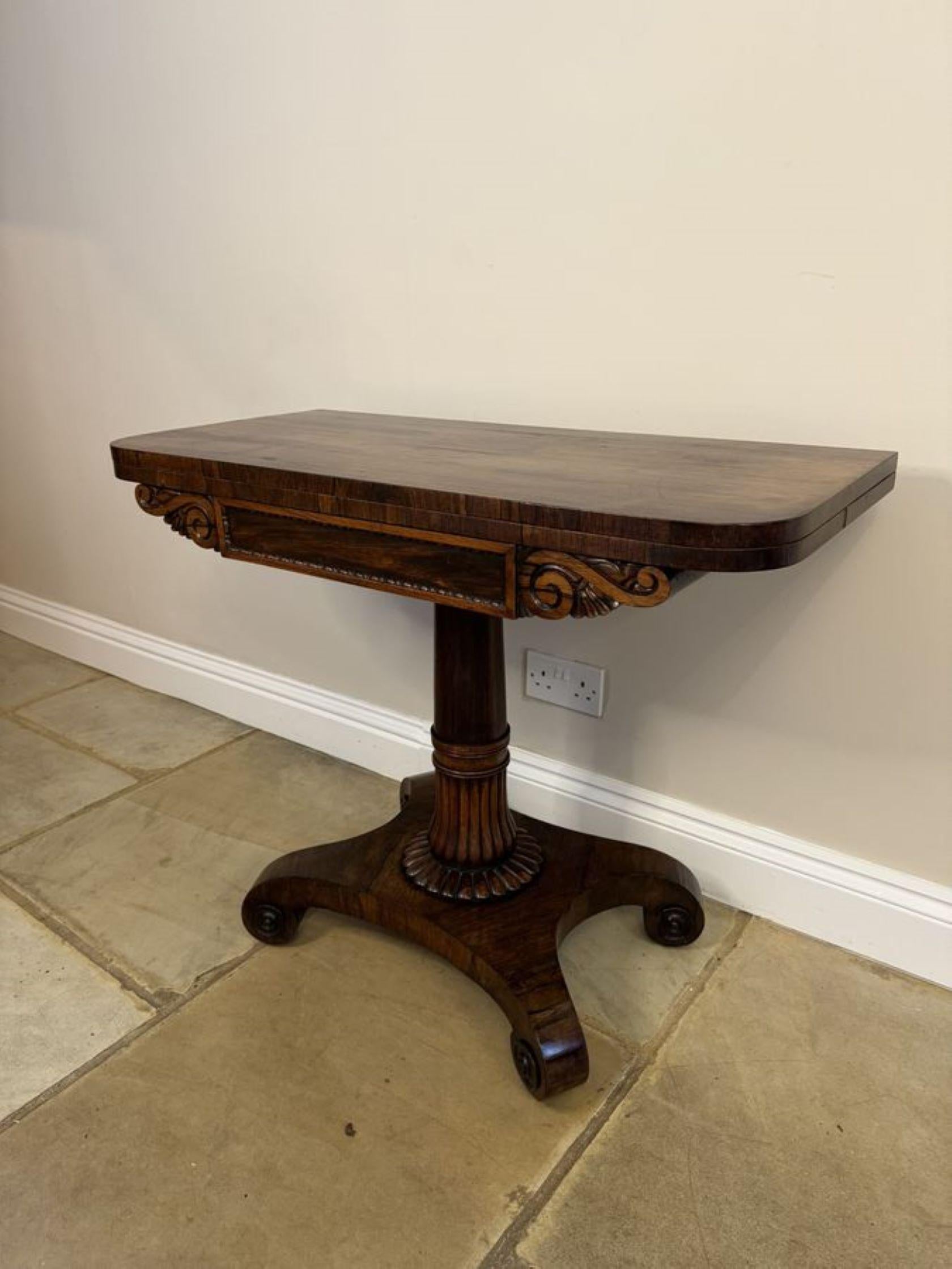 Antique Regency quality rosewood tea table  For Sale 5