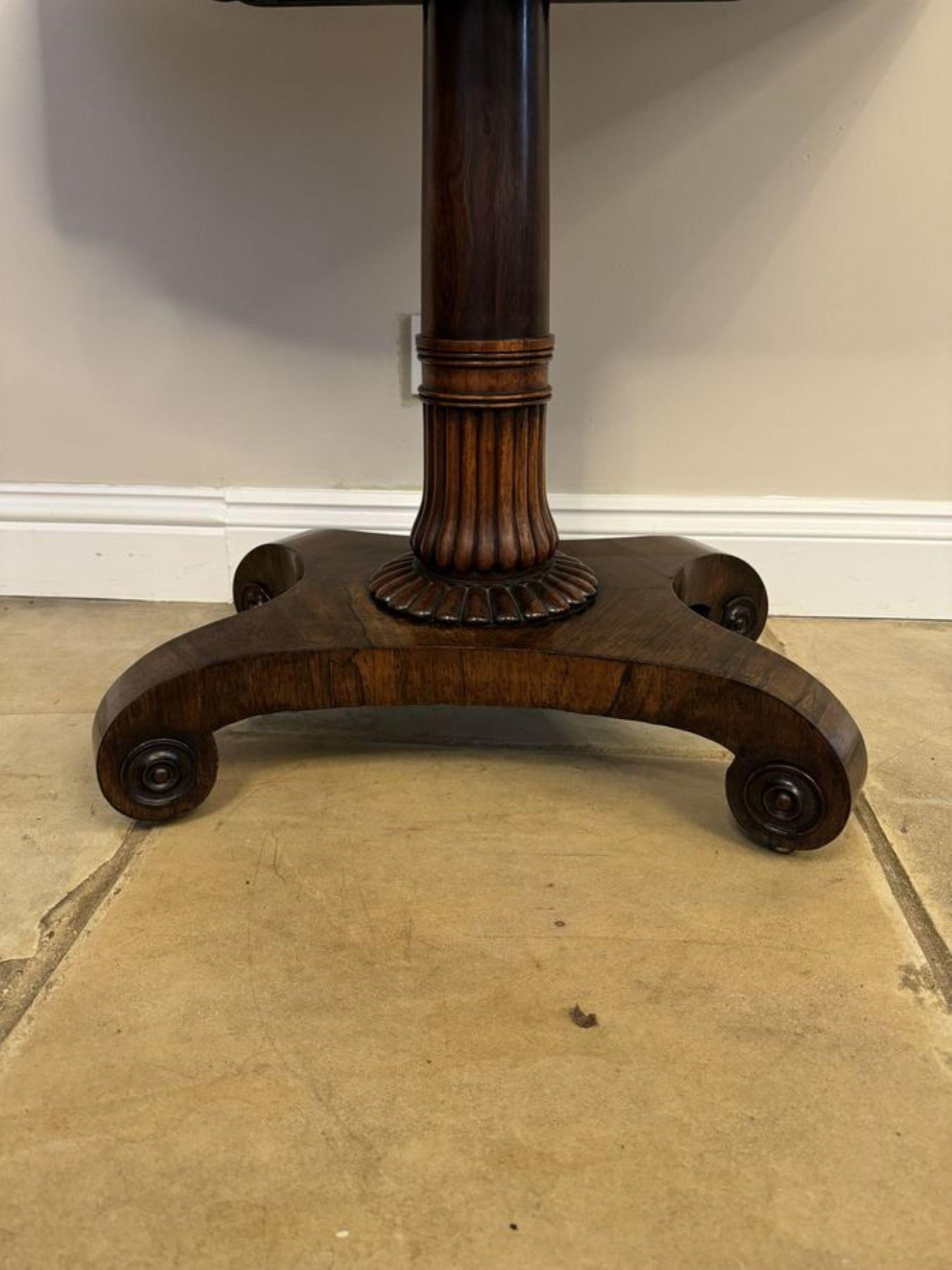 Antique Regency quality rosewood tea table  For Sale 7