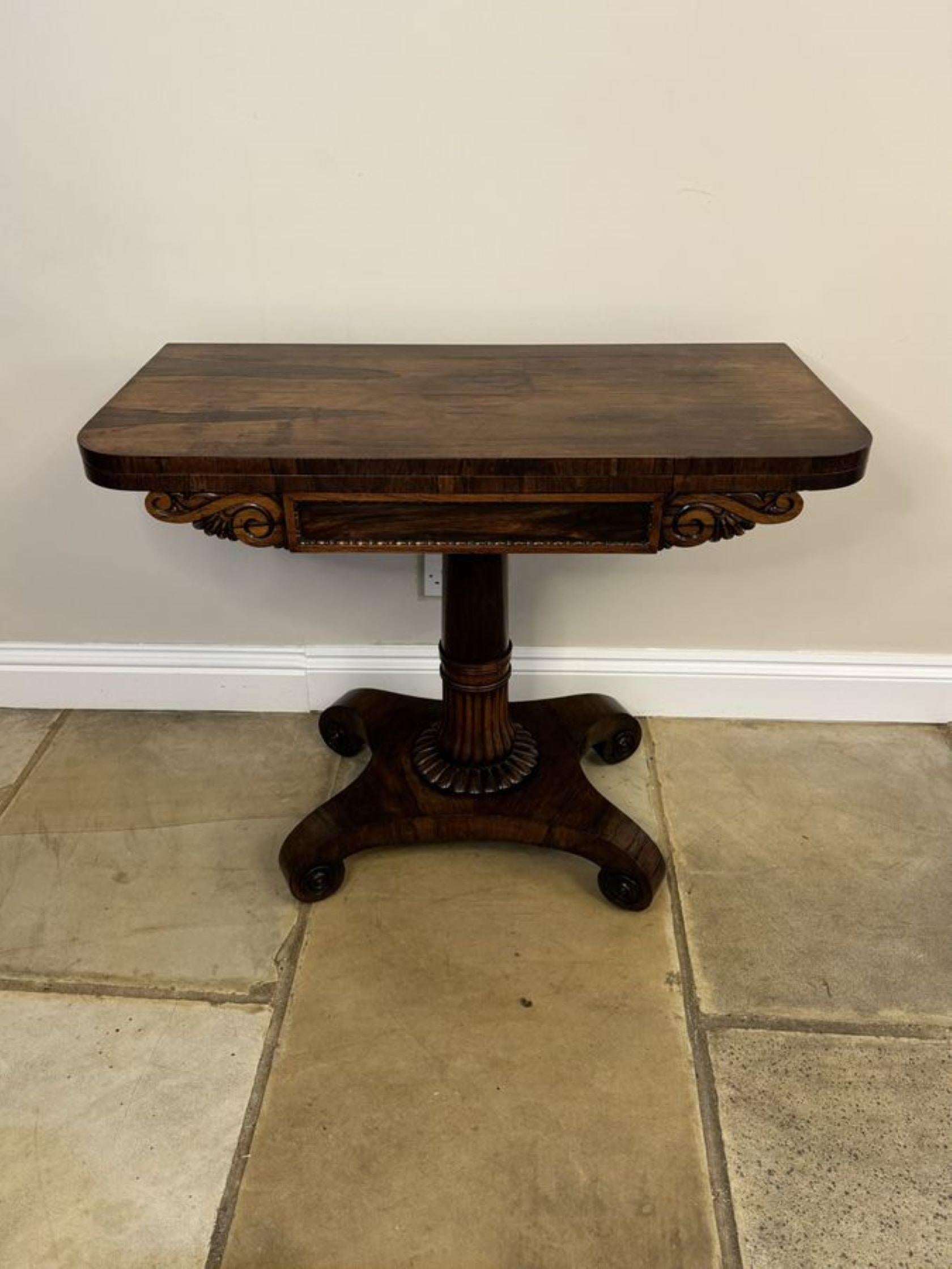 Antique Regency quality rosewood tea table  For Sale 8