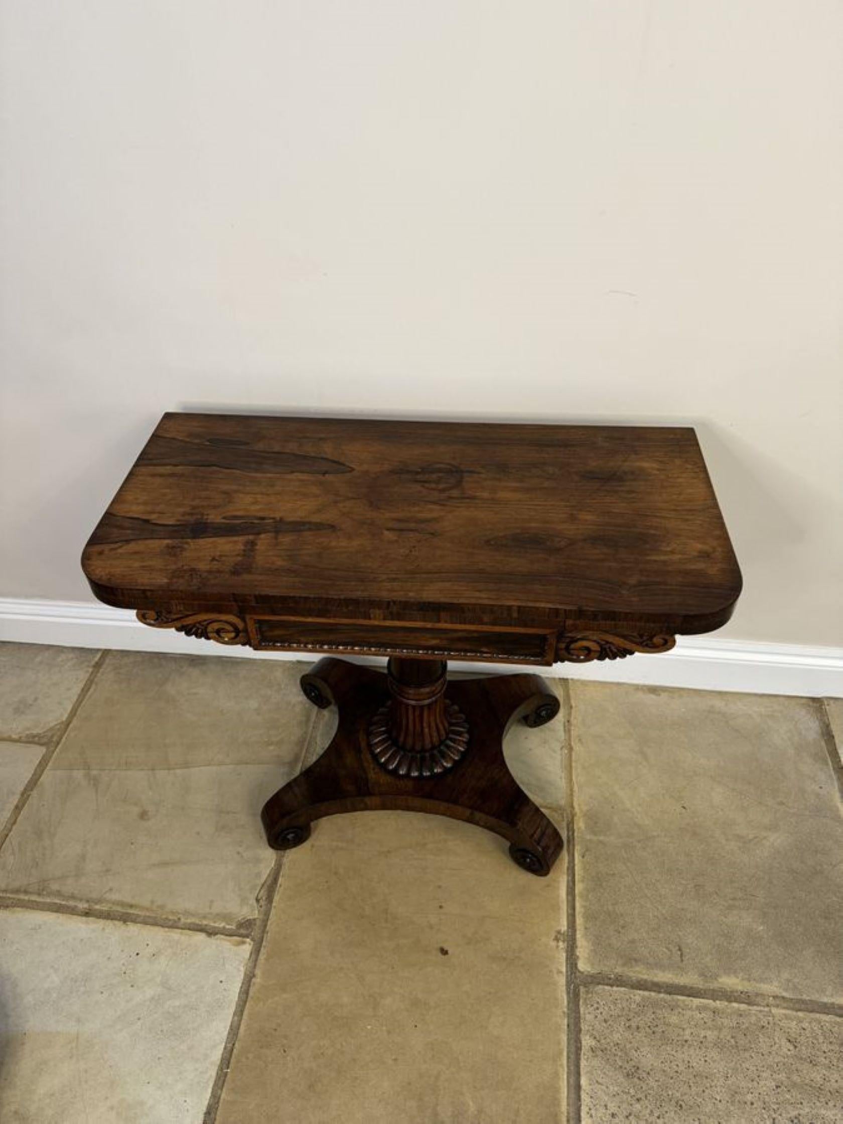 Antique Regency quality rosewood tea table  In Good Condition For Sale In Ipswich, GB