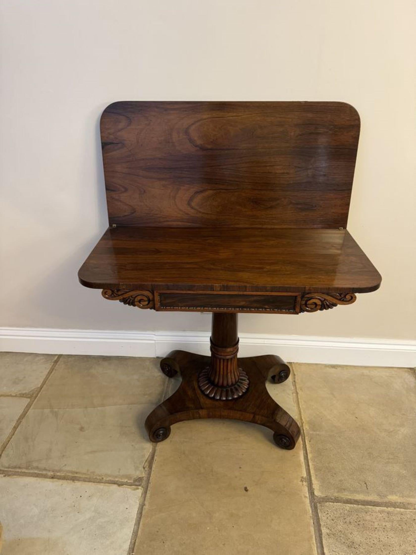 Rosewood Antique Regency quality rosewood tea table  For Sale