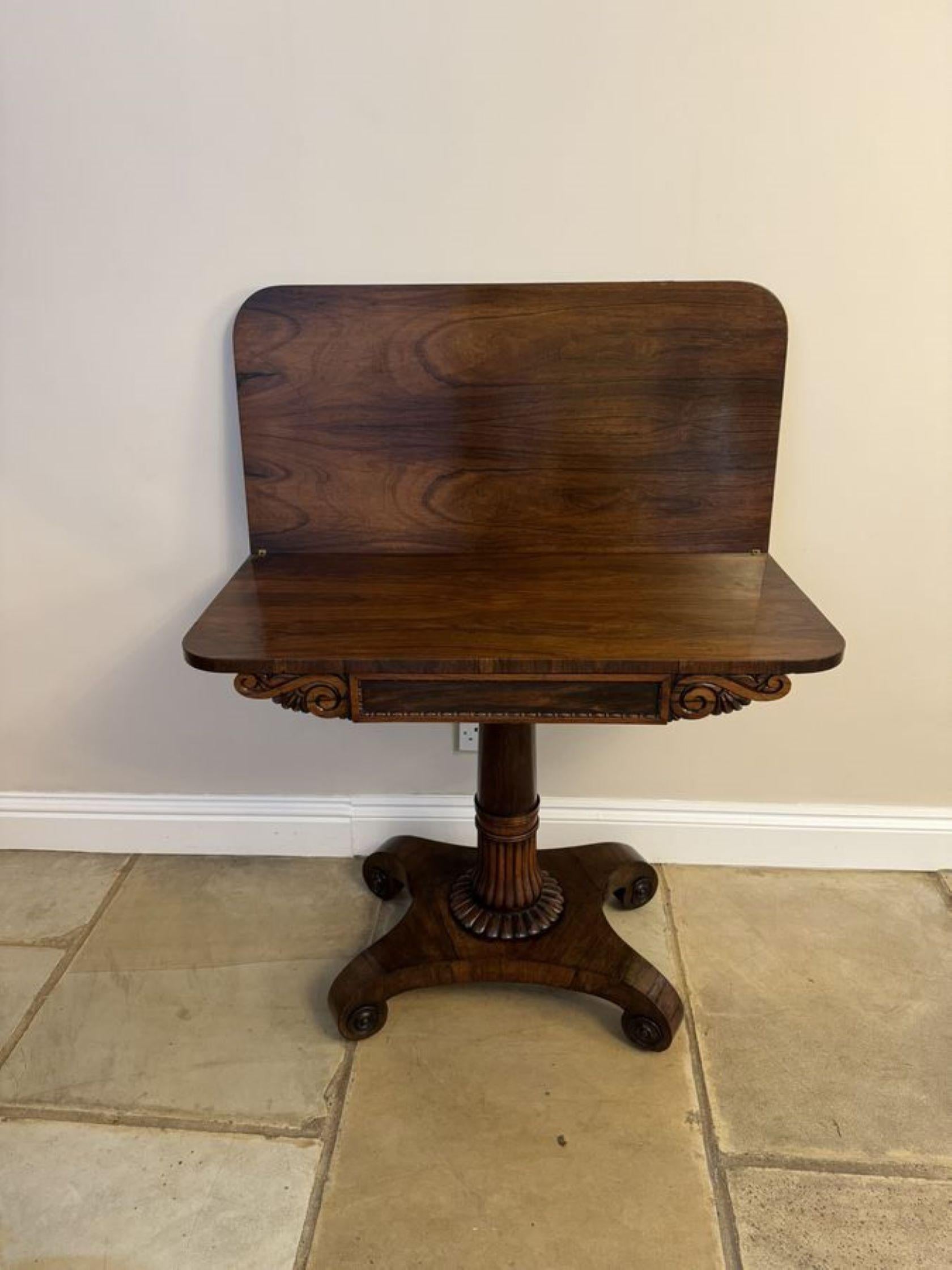Antique Regency quality rosewood tea table  For Sale 1