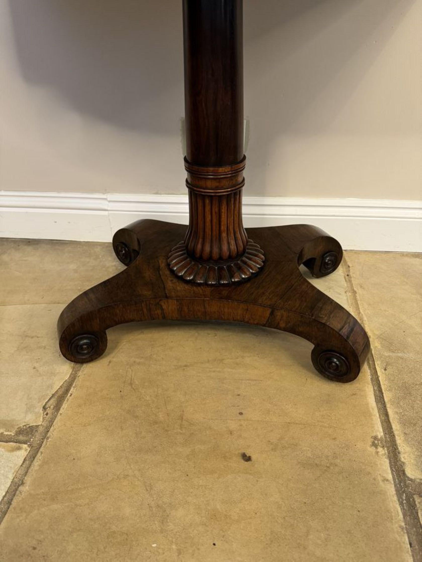 Antique Regency quality rosewood tea table  For Sale 2