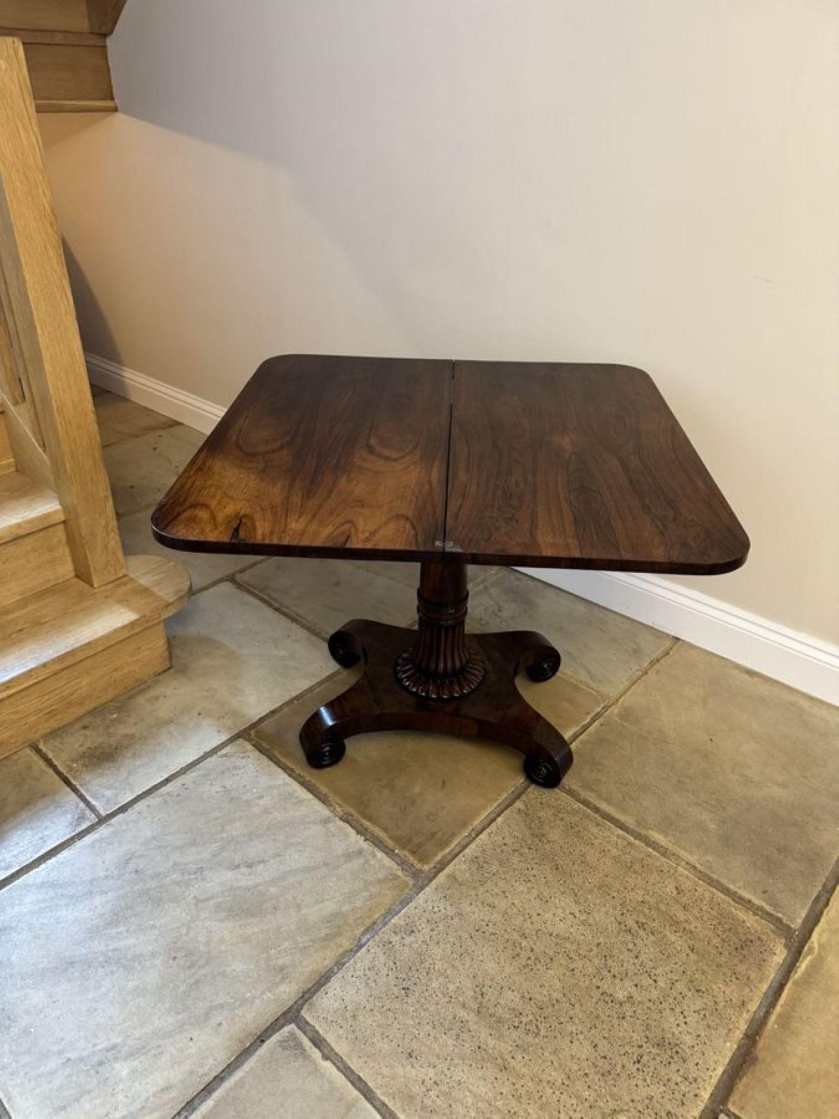 Antique Regency quality rosewood tea table  For Sale 4