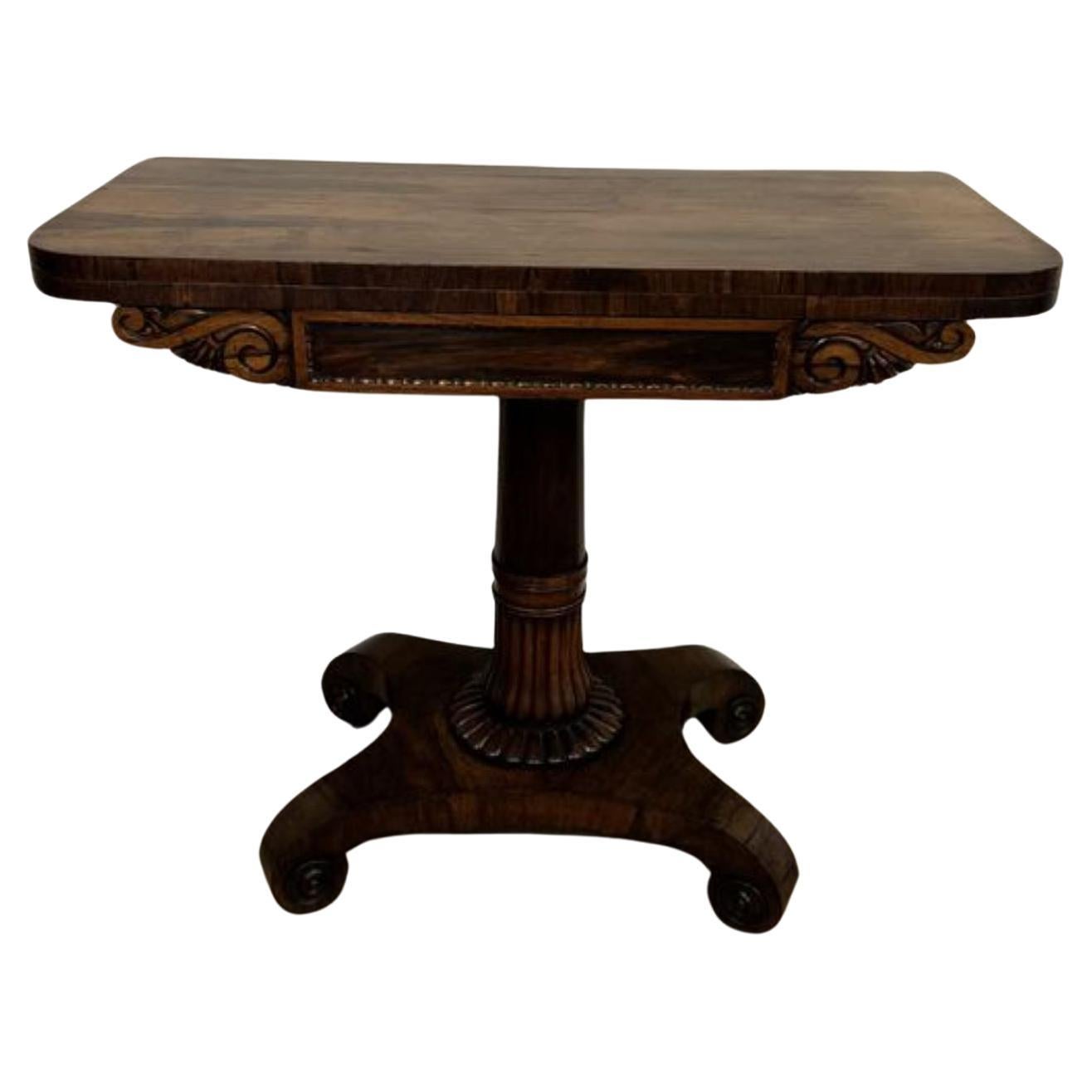 Antique Regency quality rosewood tea table  For Sale