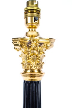 Antique Regency Revival Corinthian Column Table Lamp Late 19th C