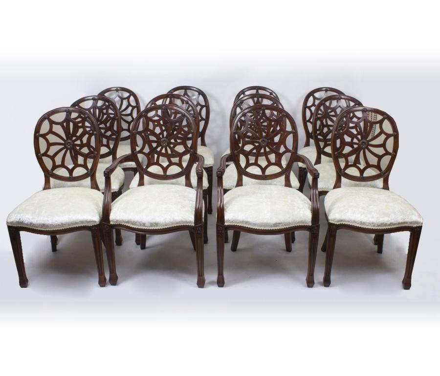 Regency Revival Dining Table Early 20th Century and 12 Bespoke Dining Chairs 3