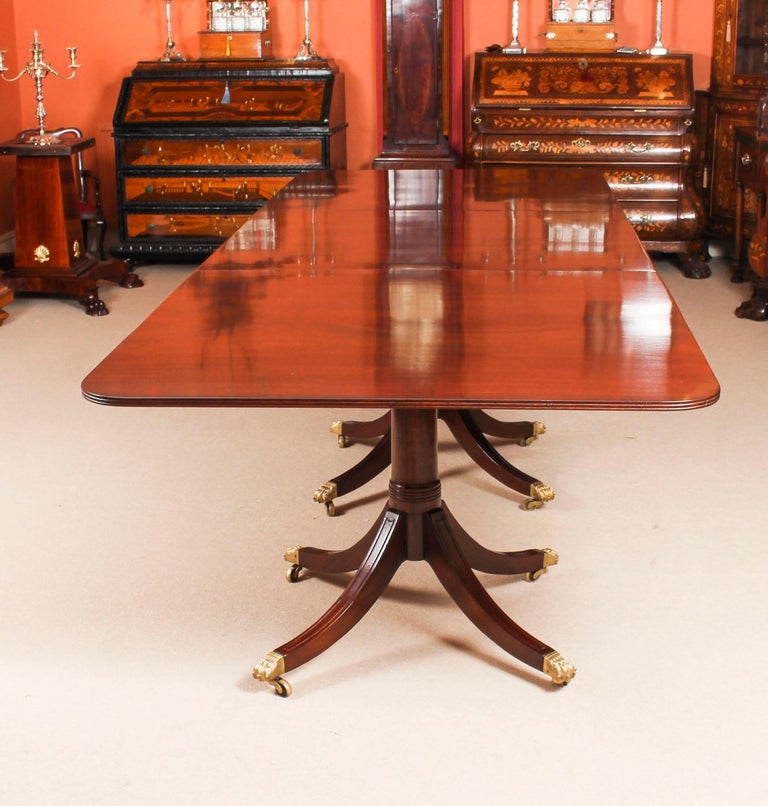 Regency Revival Dining Table Early 20th Century and 12 Bespoke Dining