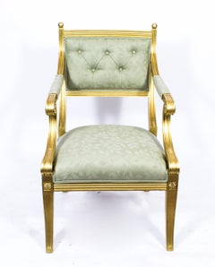Antique Regency Revival Giltwood Armchair 20th Century