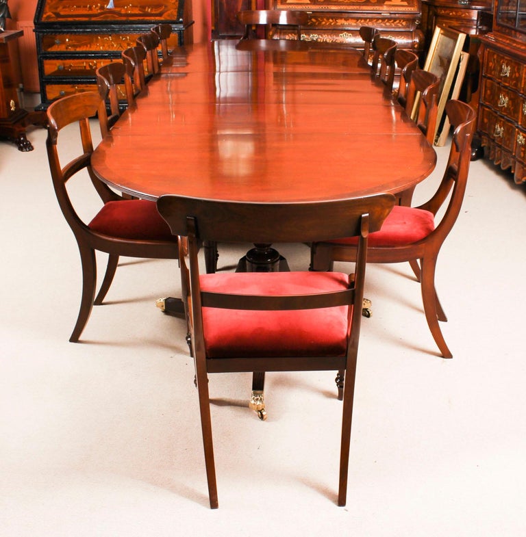 Antique Regency Revival Mahogany Dining Table and 12 ...