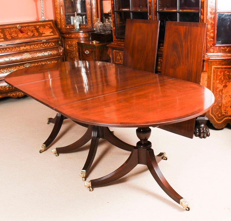 Antique Regency Revival Mahogany Dining Table and 12 ...