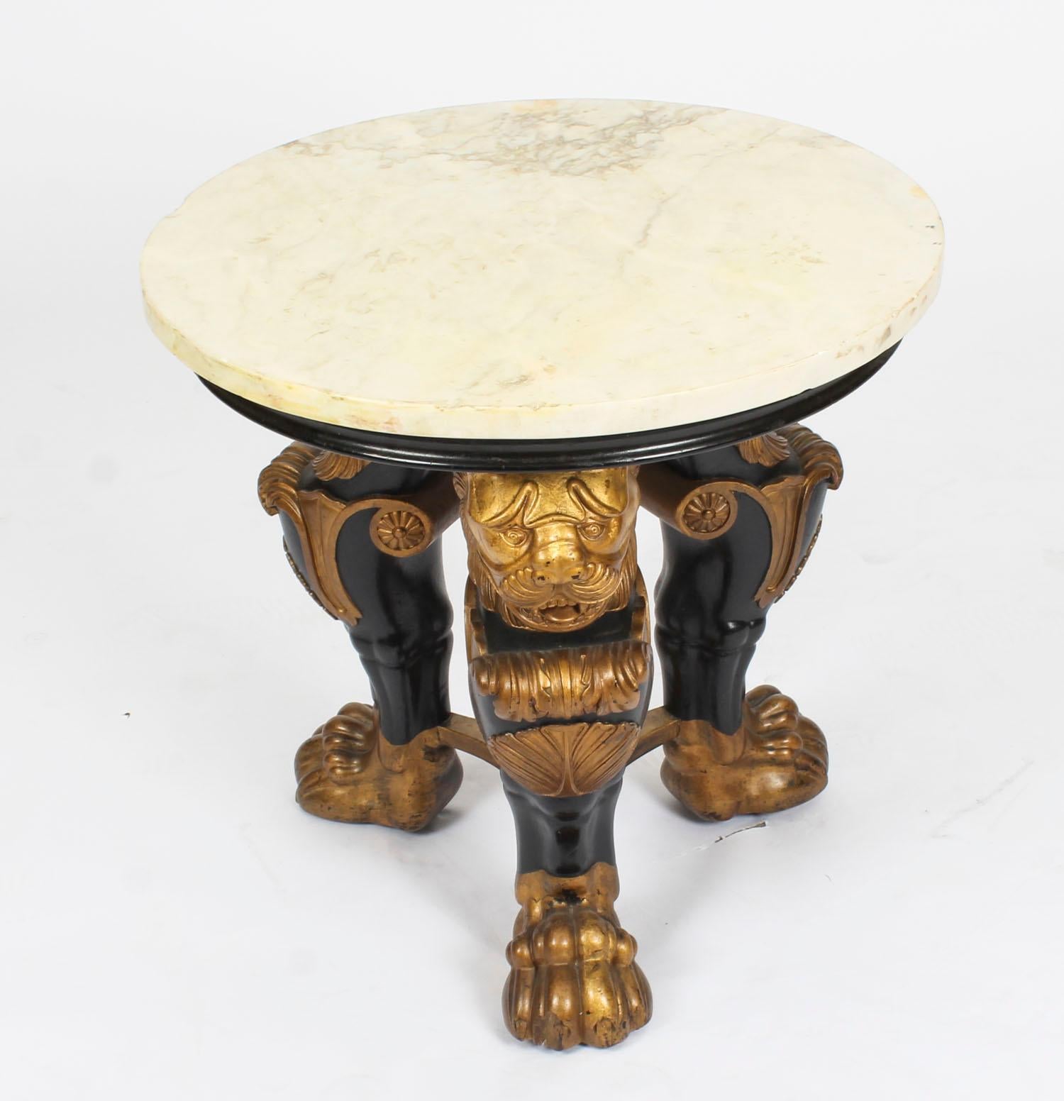 Antique Regency Revival Marble-Top Occasional Table, 19th Century 5