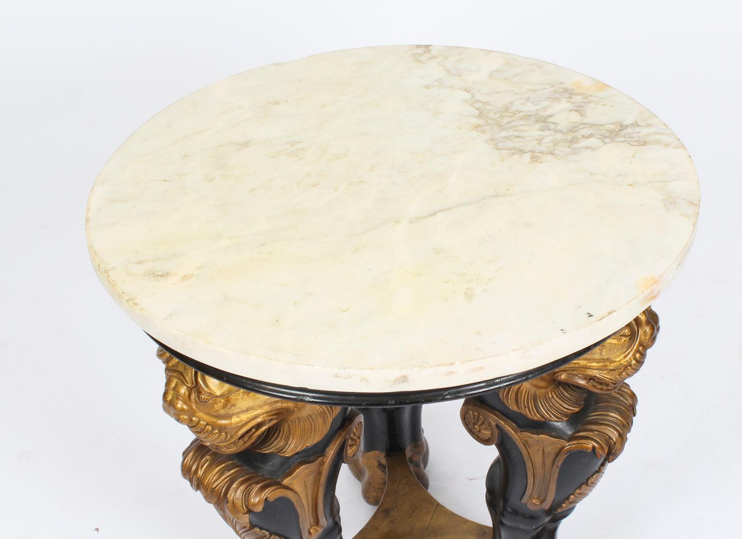 Antique Regency Revival Marble-Top Occasional Table, 19th Century 1