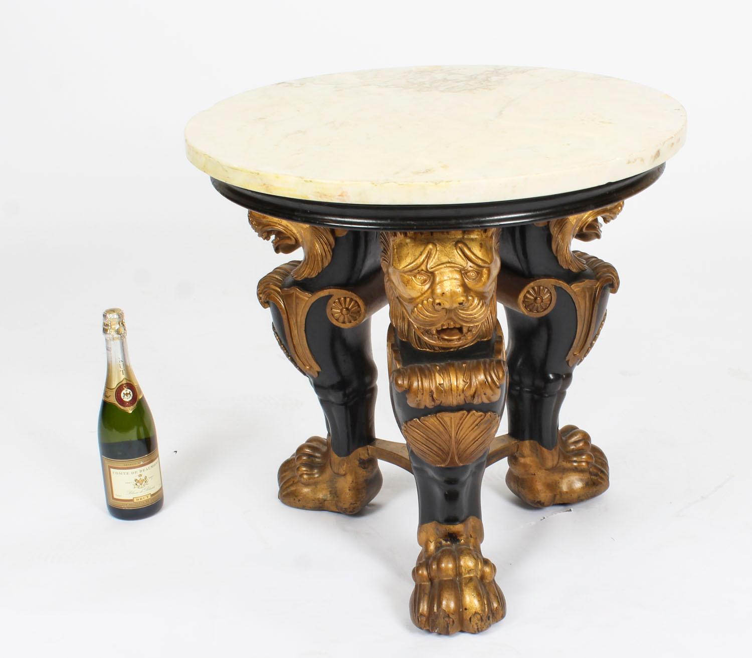 Antique Regency Revival Marble-Top Occasional Table, 19th Century 4