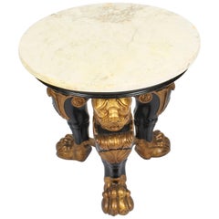 Antique Regency Revival Marble-Top Occasional Table, 19th Century