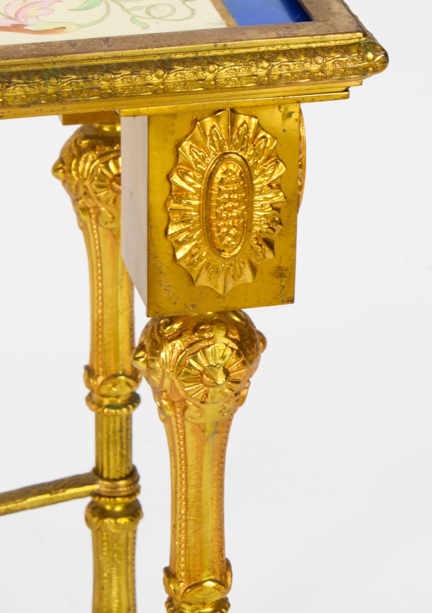 Antique Regency Revival Ormolu Mounted Table Display Stand Late 19th C 5