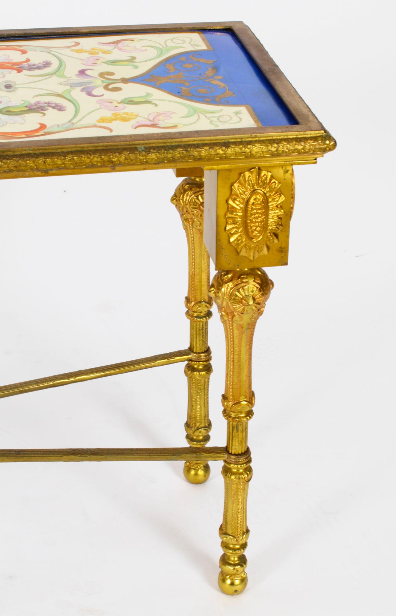 Antique Regency Revival Ormolu Mounted Table Display Stand Late 19th C 4