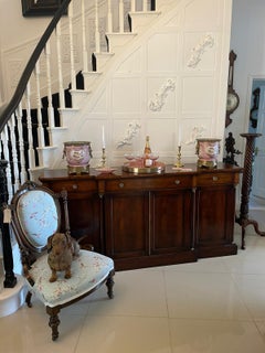 Antique Regency Revival Quality Figured Mahogany Breakfront Sideboard