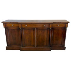Antique Regency Revival Quality Figured Mahogany Breakfront Sideboard
