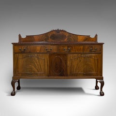 Antique Regency Revival Sideboard, English, Flame Mahogany, Victorian circa 1900
