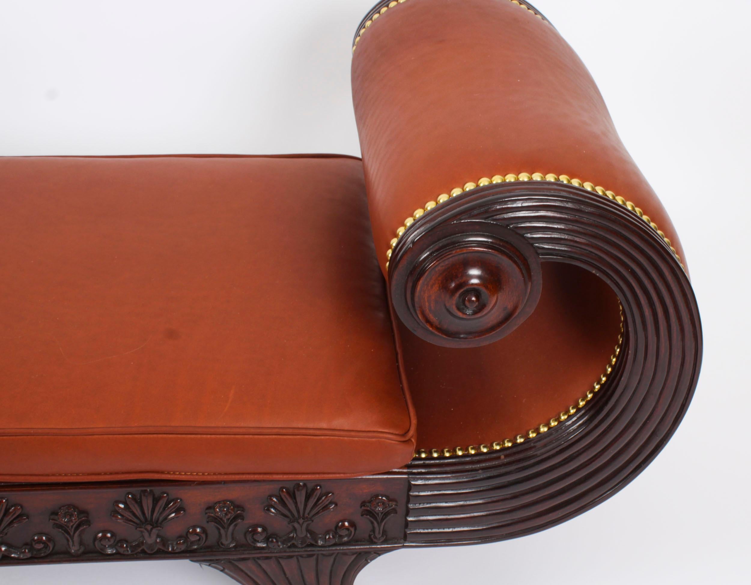 Antique Regency Revival Window Hall Seat Stool 20th Century 4