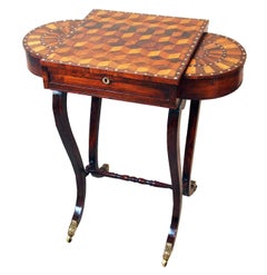 Antique Regency Rosewood and Parquetry Work Table
