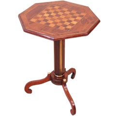 Antique Regency Rosewood Chess Top Lamp Table