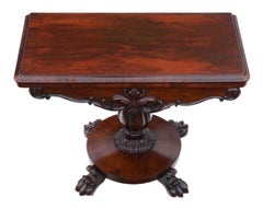 Antique Regency Rosewood Folding Card Tea Console Table, circa 1825