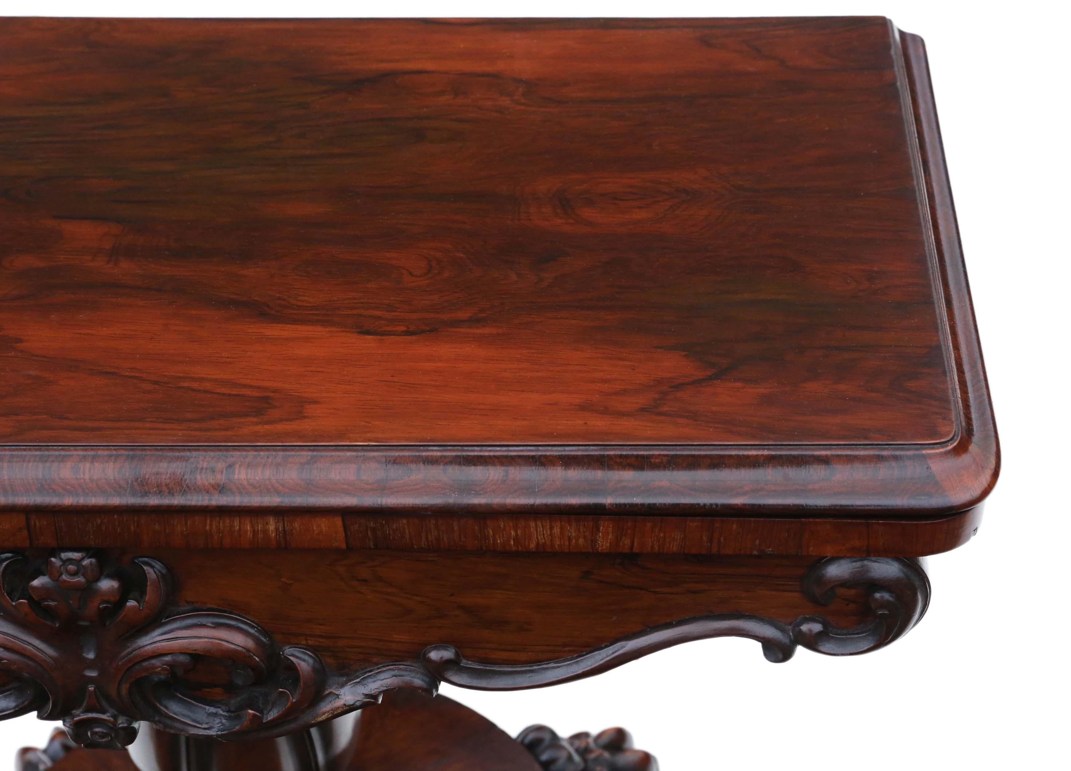 Antique Regency Rosewood Folding Card Tea Console Table, circa 1825 In Good Condition In Wisbech, Cambridgeshire