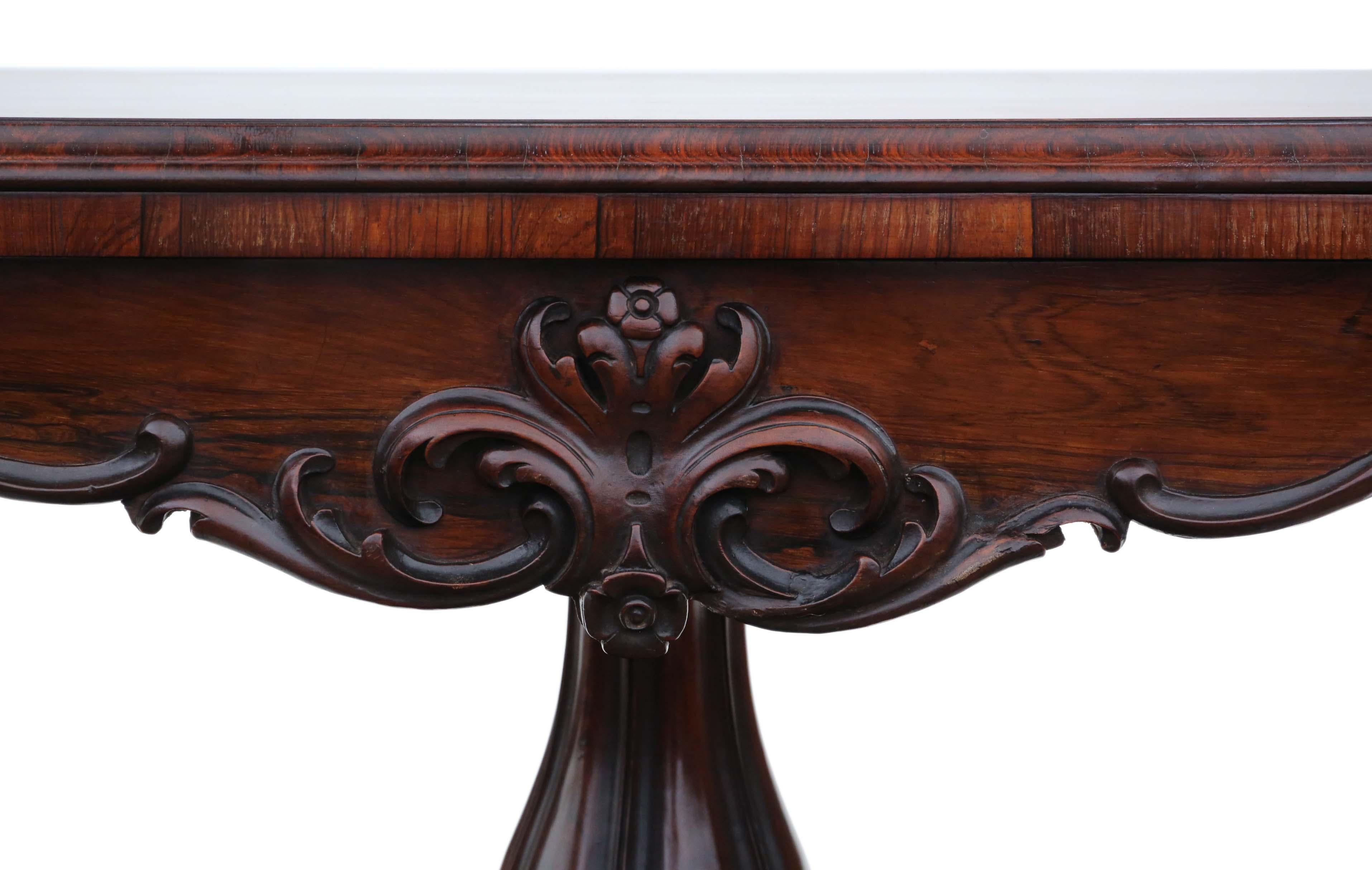 Early 19th Century Antique Regency Rosewood Folding Card Tea Console Table, circa 1825