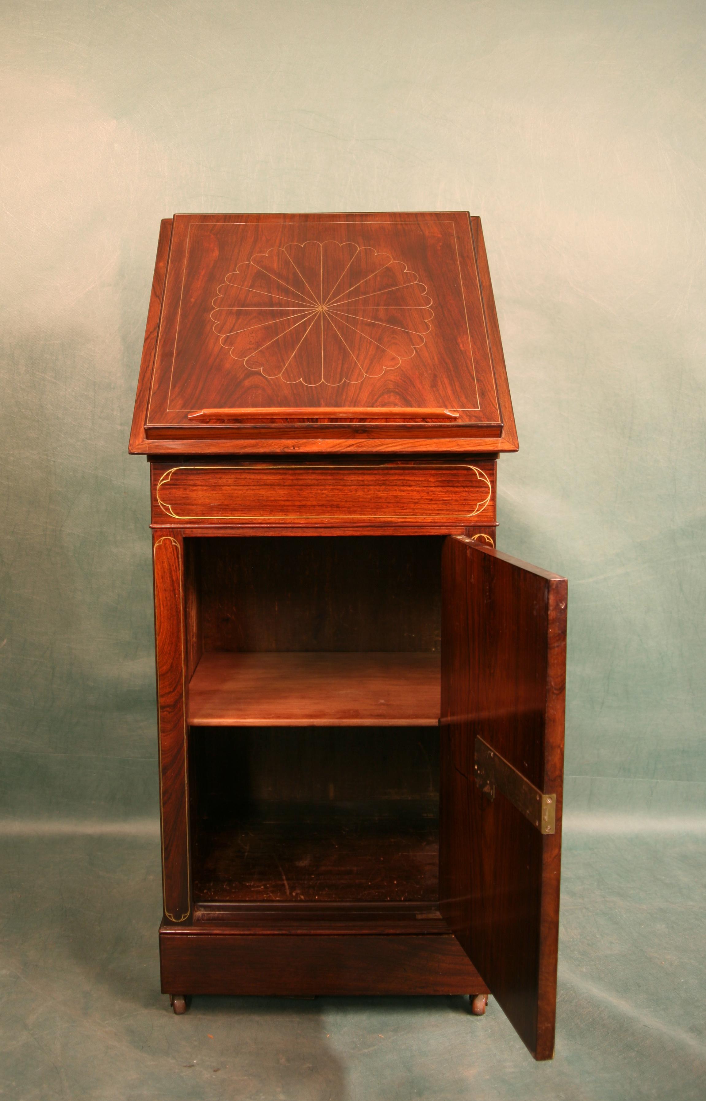 Rosewood Antique Regency lectern Cabinet, circa 1820 For Sale