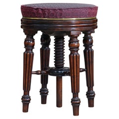 Tabouret de musique ancien en bois de rose de style Régence