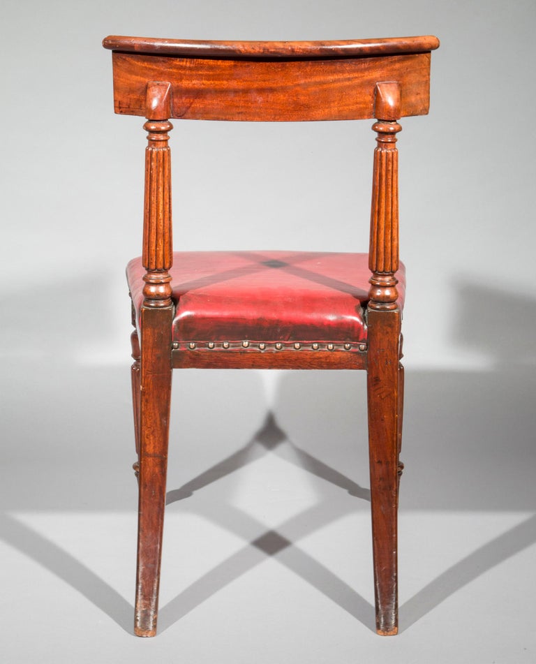 Antique Regency Royal Desk Chair in Burgundy Leather at 1stdibs