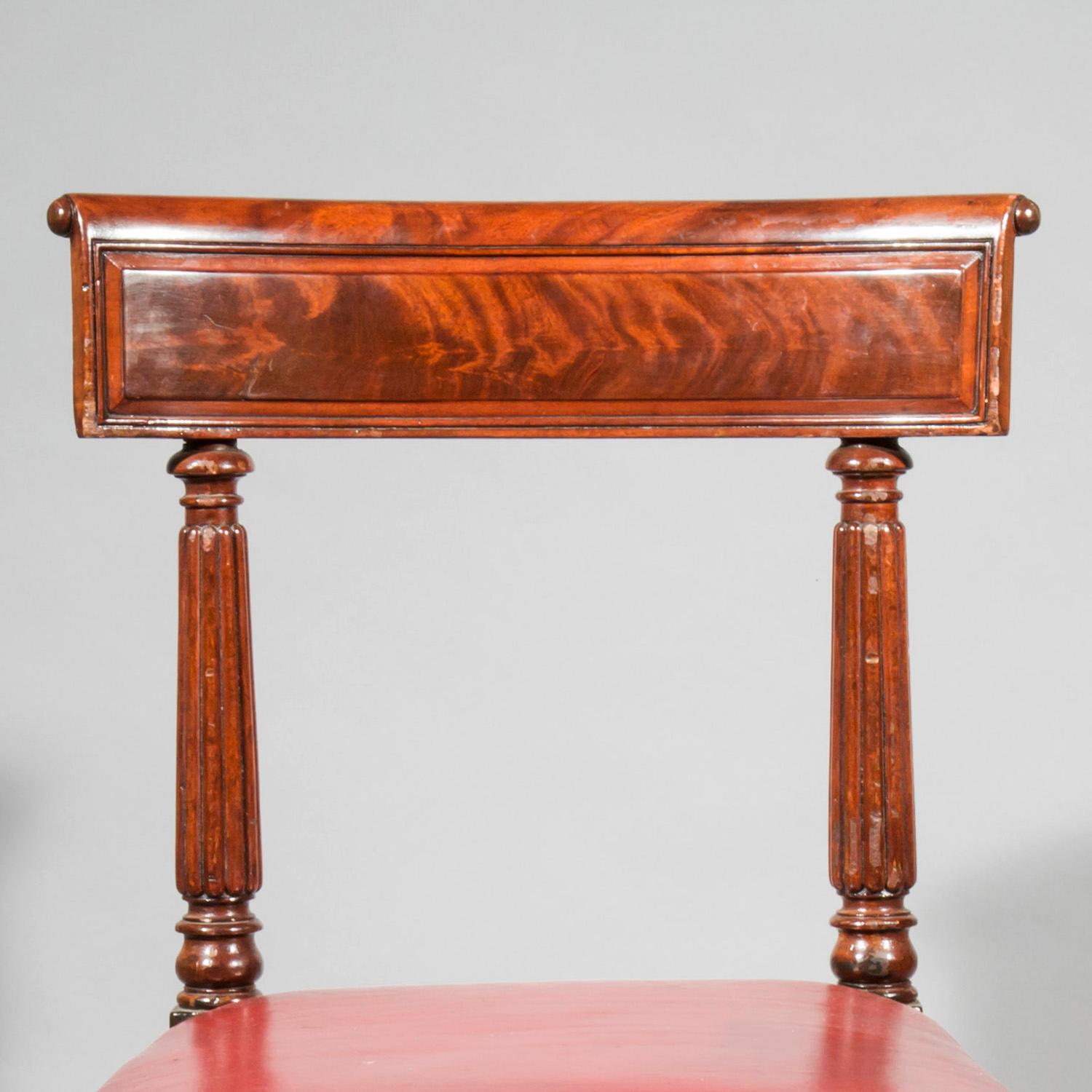 Antique Regency Royal Desk Chair in Burgundy Leather 2