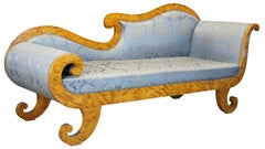 Antique Regency Satinwood Récamier Chase Lounge Sofa Fainting Couch Daybed