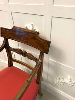 Antique Regency Set of 12 Mahogany Dining Chairs Including 2 Carvers