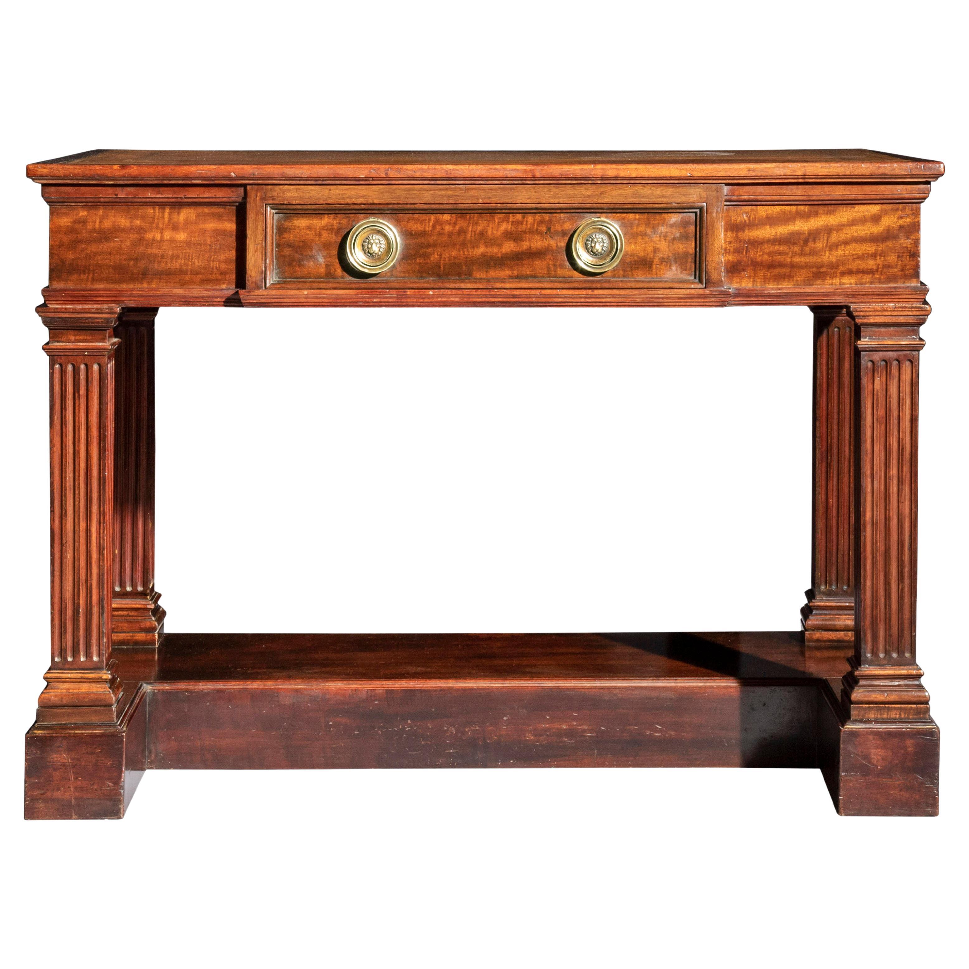 Antique Regency Side Table or Writing Table of Architectural Form, circa 1840