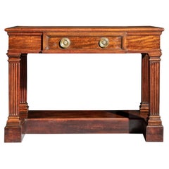 Antique Regency Side Table or Writing Table of Architectural Form, circa 1840