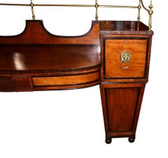 Antique Regency Sideboard, Satinwood Server Buffet Brass Gallery
