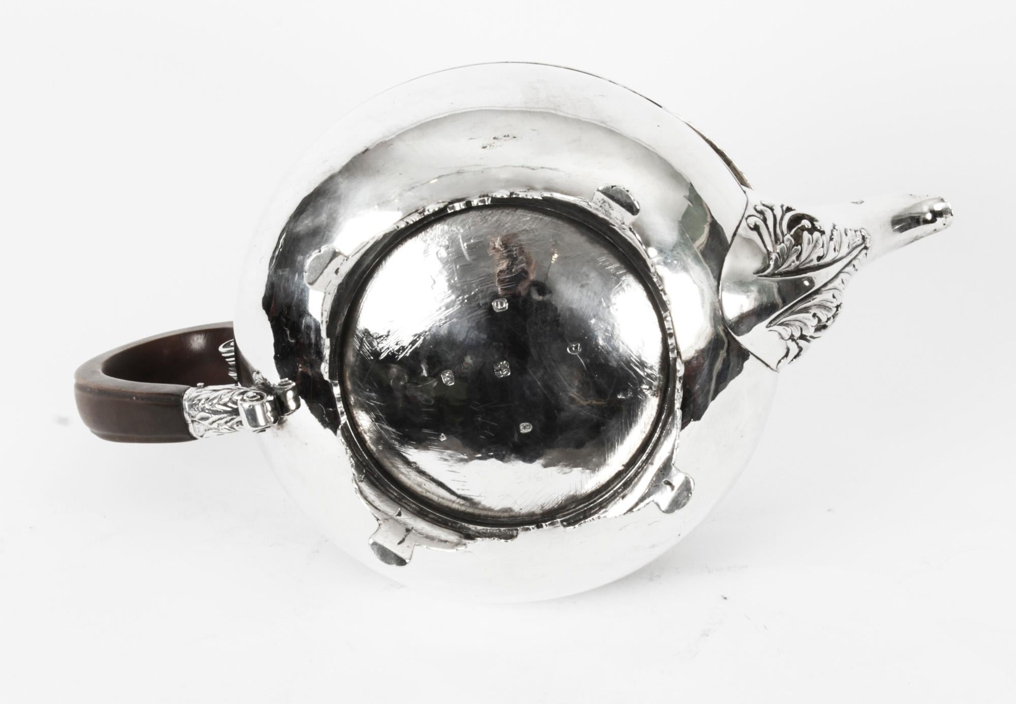 Antique Regency Sterling Silver Teapot Craddock & Reid 1820 19th C 8