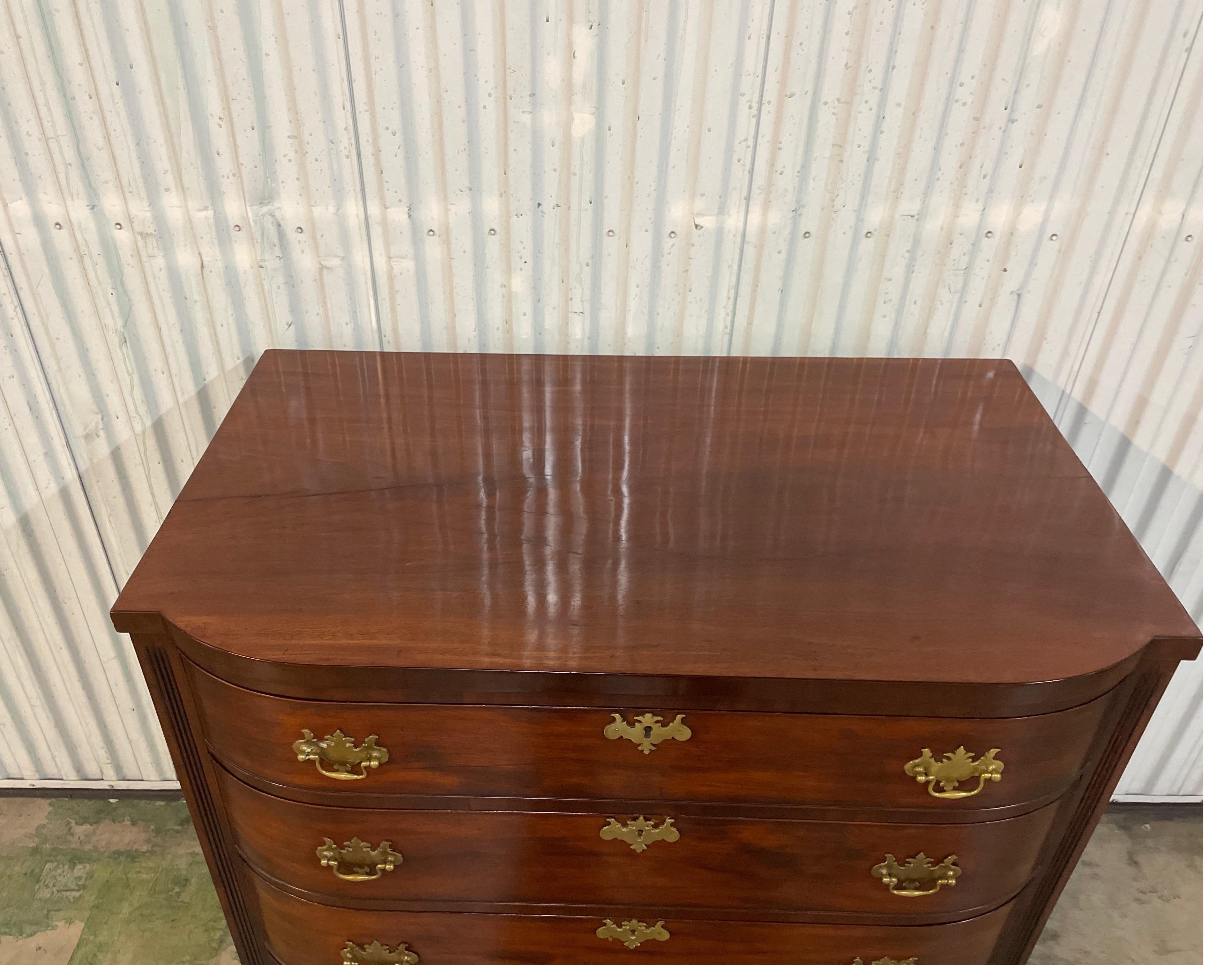 American Antique Regency Style Bow Front Dresser For Sale