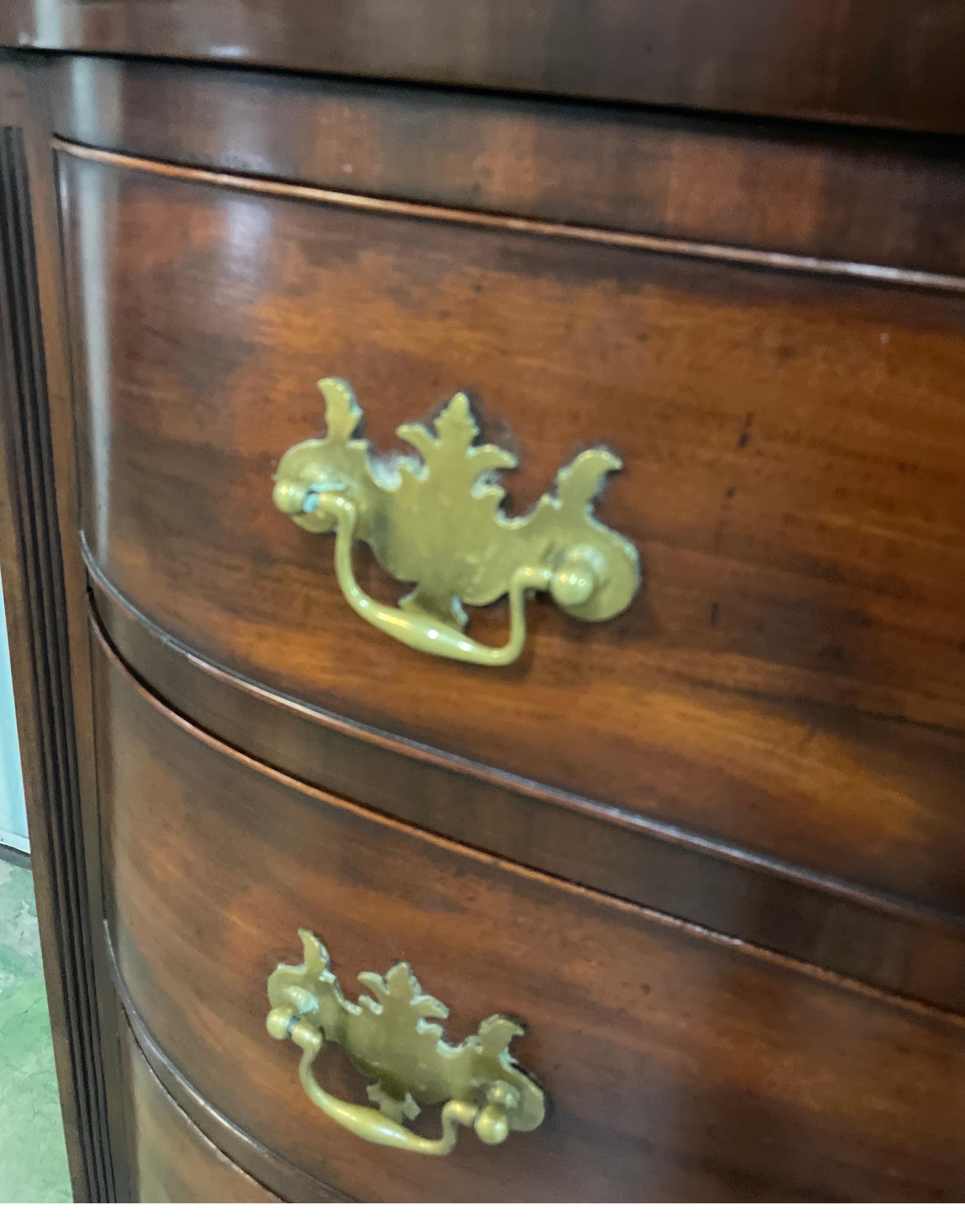 19th Century Antique Regency Style Bow Front Dresser For Sale