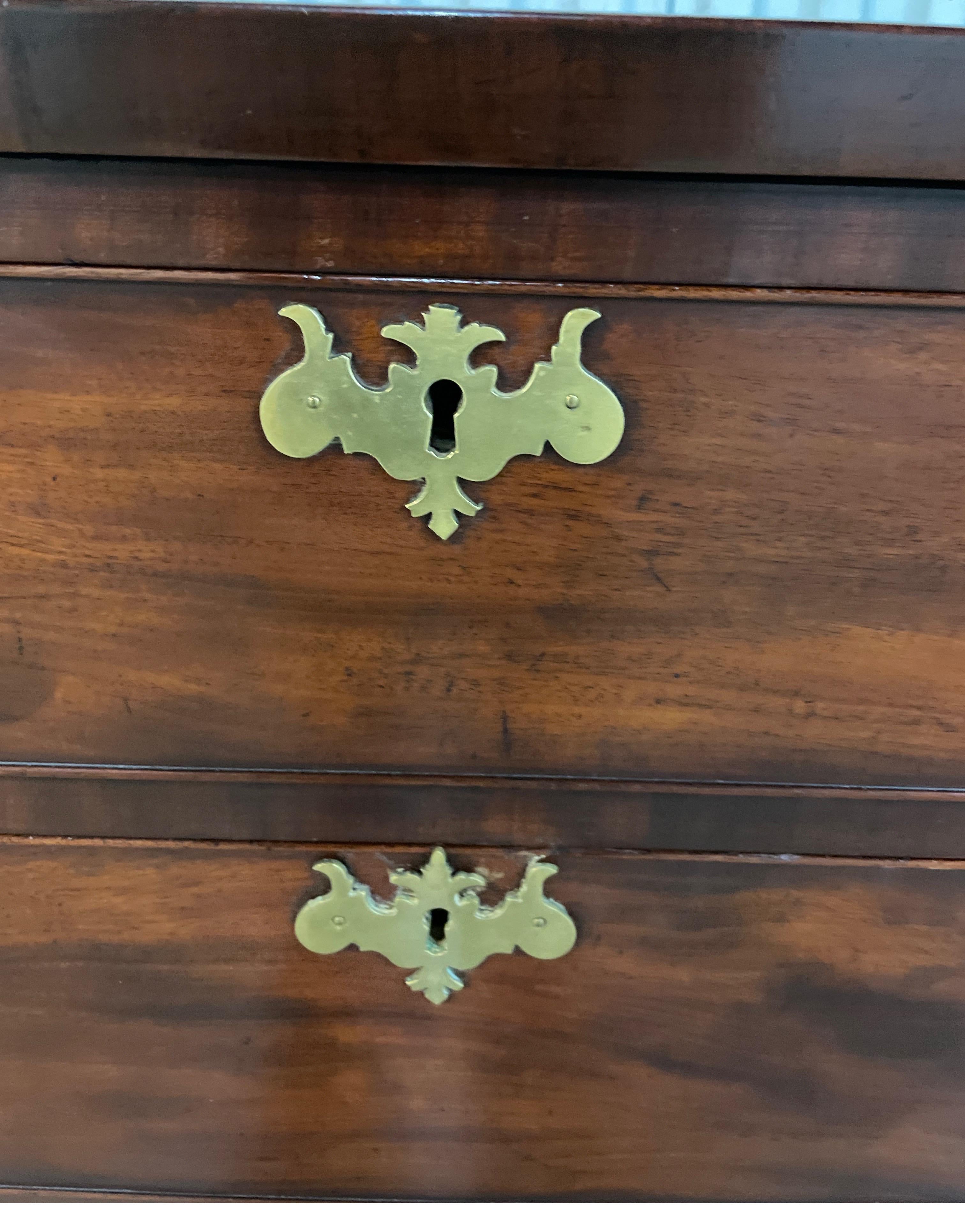Brass Antique Regency Style Bow Front Dresser For Sale